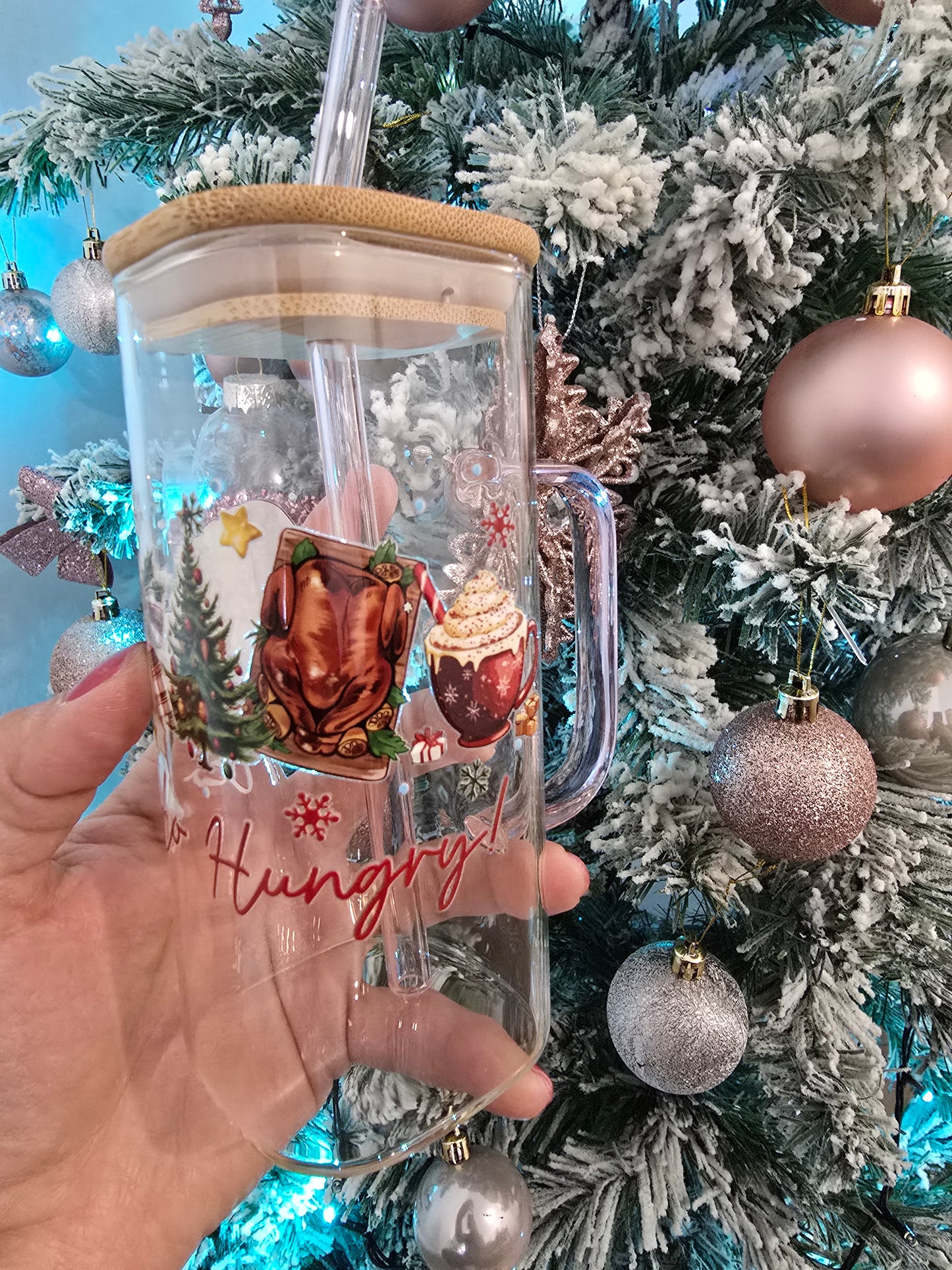 Happy Santa - Vaso de vidrio 400ml