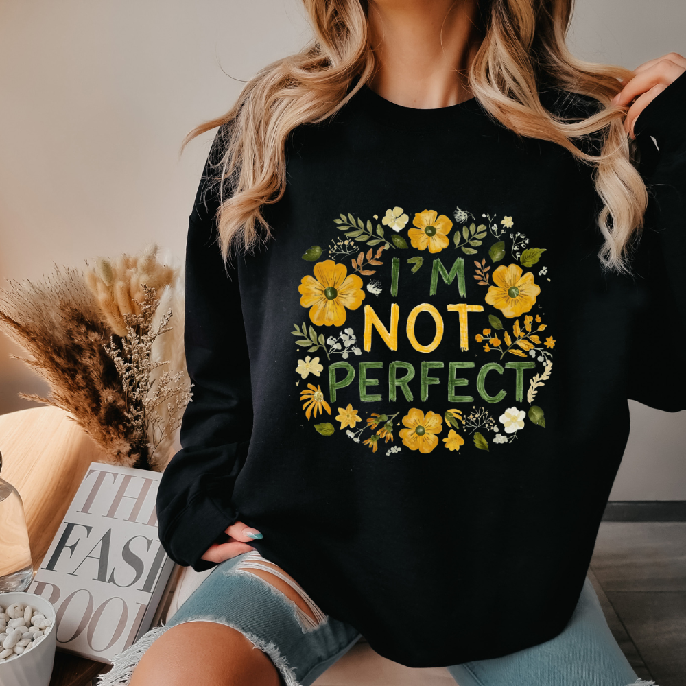 I'm not perfect - Sudadera de cuello redondo (negro)