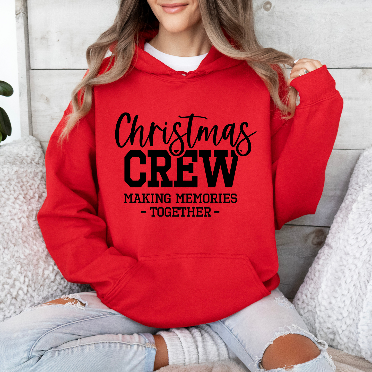 Christmas Team - Sudadera con capucha (rojo)