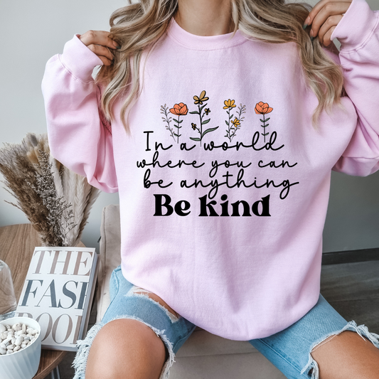 Be kind - Sudadera de cuello redondo (light pink)