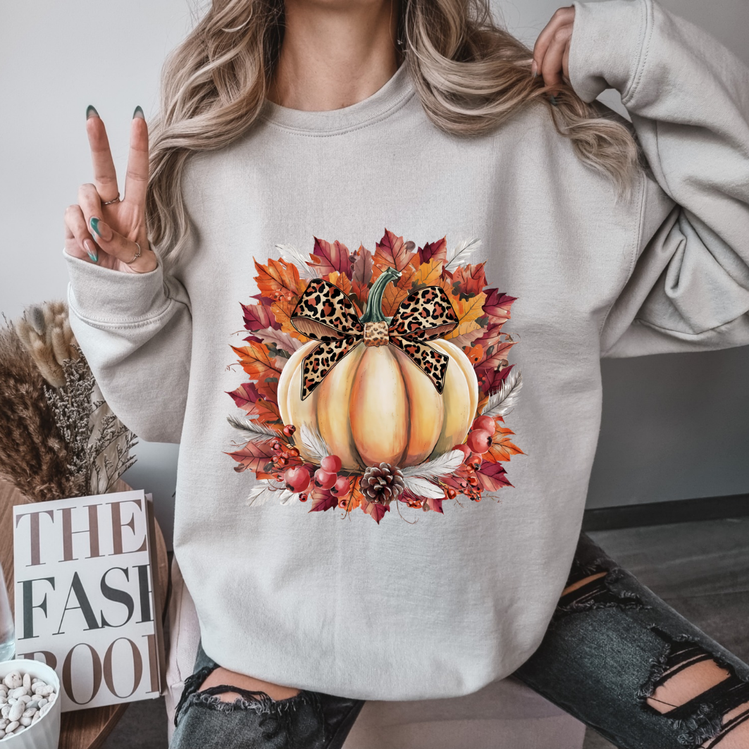 Bow Pumpkin - Sudadera de cuello redondo (beige)